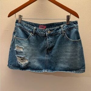 Quay Australia Blue Denim Mini Skirt